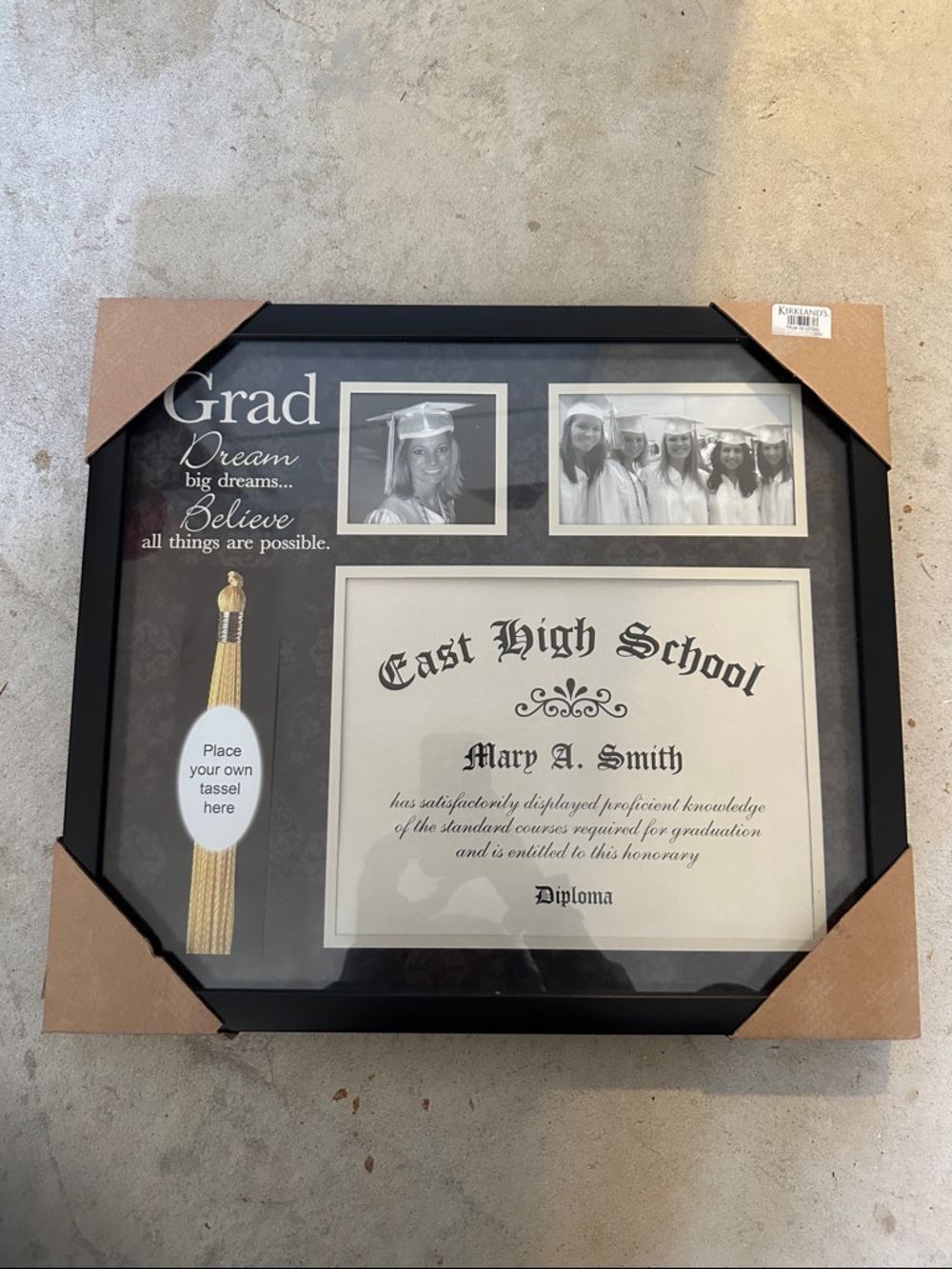 Kirkland Signature Black Graduation Diploma and Photo Display Frame